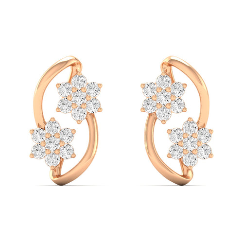 0.42 Ct Diamond Fashion Stud Earrings 9k Solid Gold