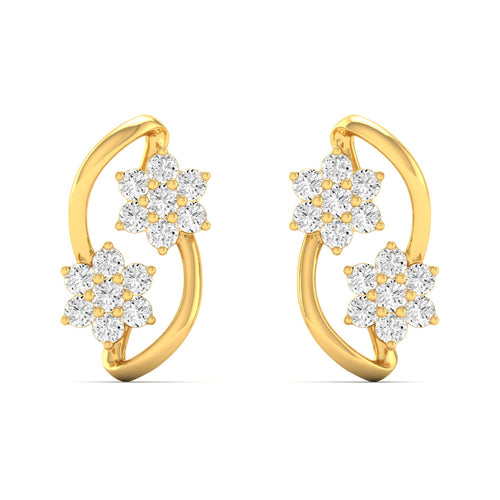 0.42 Ct Diamond Fashion Stud Earrings 9k Solid Gold