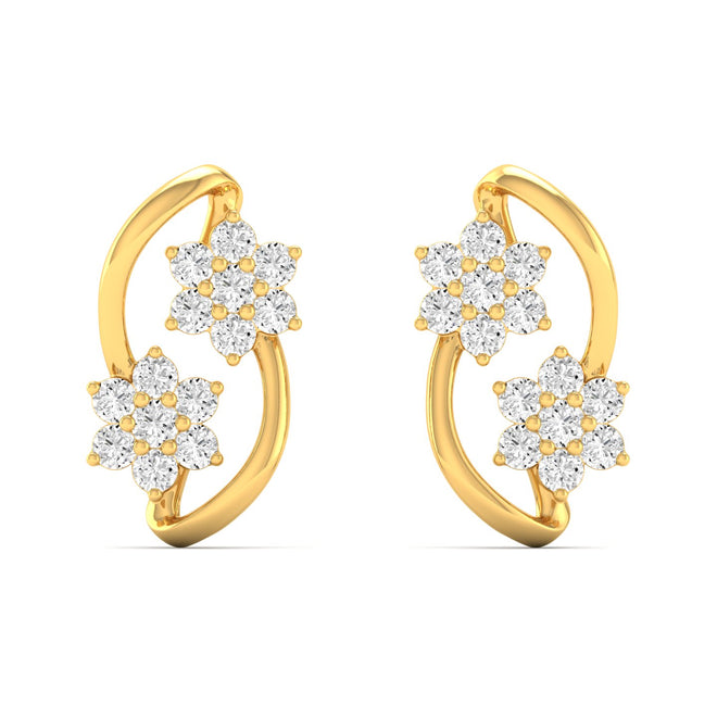0.42 Ct Diamond Fashion Stud Earrings 9k Solid Gold