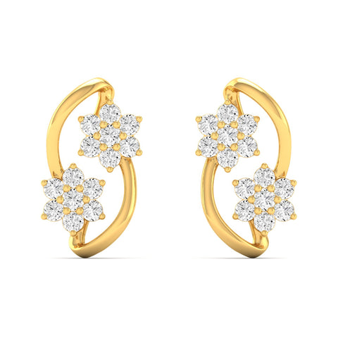 0.42 Ct Diamond Fashion Stud Earrings 9k Solid Gold