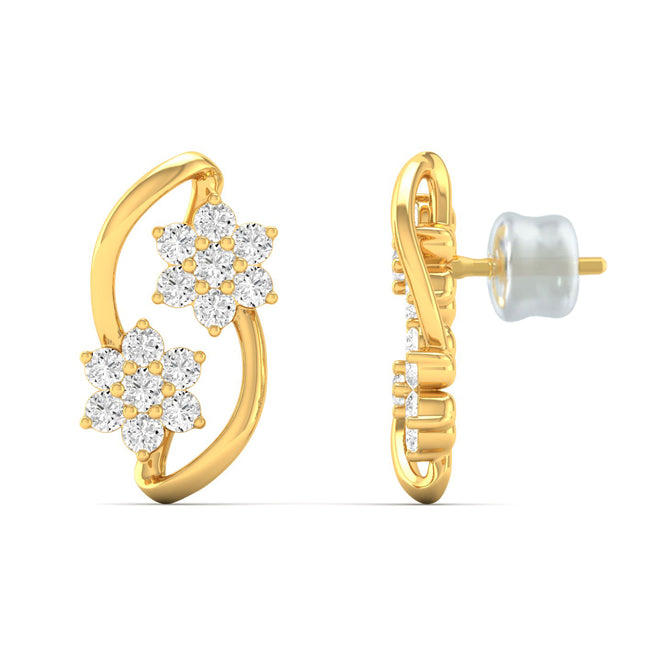 0.42 Ct Diamond Fashion Stud Earrings 9k Solid Gold