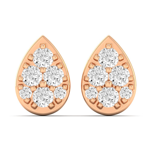 0.20 Ct Diamond Fashion Stud Earrings 9k Solid Gold