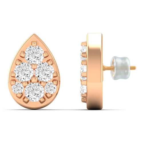 0.20 Ct Diamond Fashion Stud Earrings 9k Solid Gold