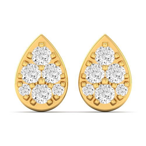 0.20 Ct Diamond Fashion Stud Earrings 9k Solid Gold