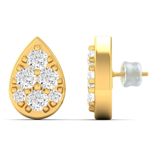 0.20 Ct Diamond Fashion Stud Earrings 9k Solid Gold
