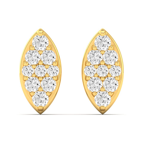 0.20 Ct Diamond Fashion Stud Earrings 9k Solid Gold