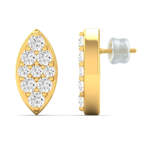 0.20 Ct Diamond Fashion Stud Earrings 9k Solid Gold