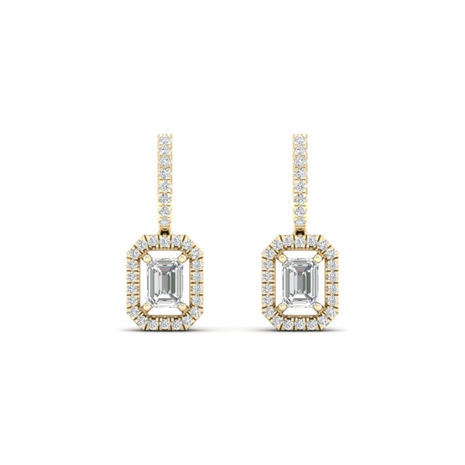 1 1/4 Ctw Emerald Cut Drop Fashion Earring