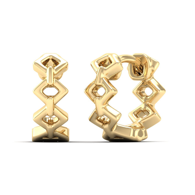 Nova Prism Huggie Earrings in 9KT Gold
