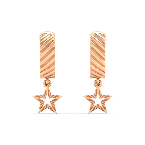 Nova Stellar Dangle Huggie Earrings in 9KT Gold