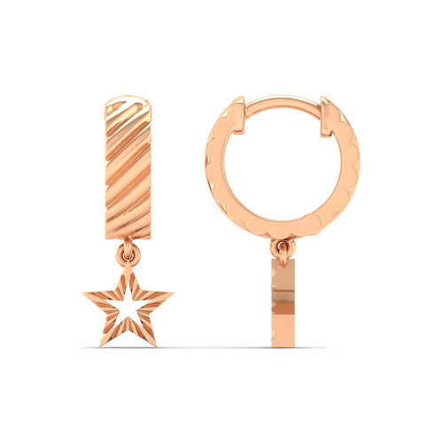 Nova Stellar Dangle Huggie Earrings in 9KT Gold