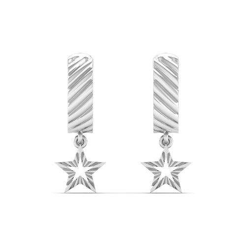 Nova Stellar Dangle Huggie Earrings in 9KT Gold