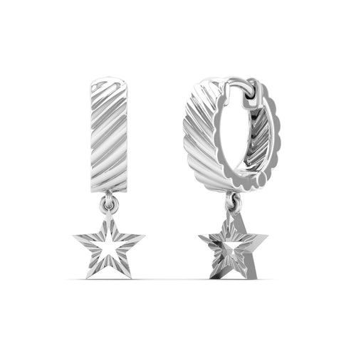 Nova Stellar Dangle Huggie Earrings in 9KT Gold