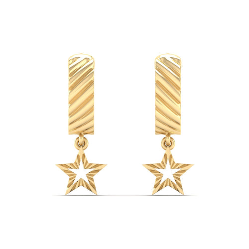 Nova Stellar Dangle Huggie Earrings in 9KT Gold