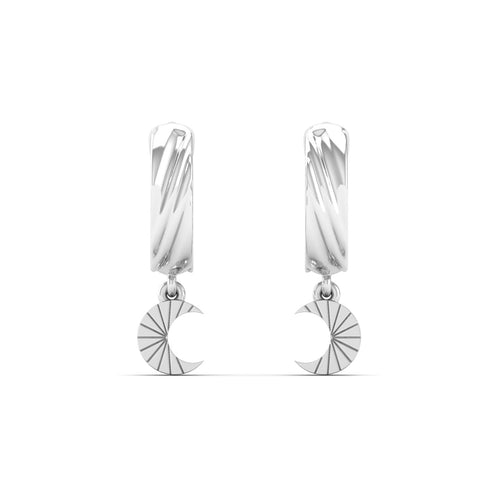 Nova Luna Dangle Huggie Earrings in 9KT Gold