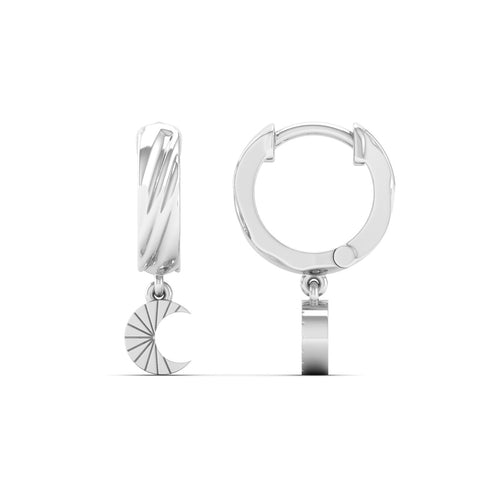 Nova Luna Dangle Huggie Earrings in 9KT Gold