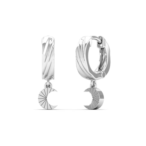 Nova Luna Dangle Huggie Earrings in 9KT Gold