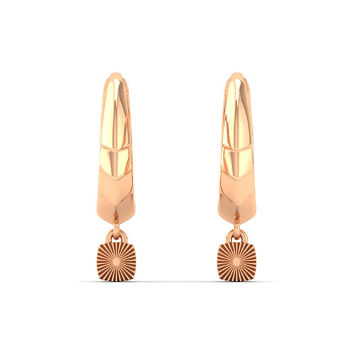 Nova Halo Dangle Huggie Earrings in 9KT Gold