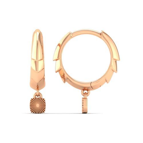 Nova Halo Dangle Huggie Earrings in 9KT Gold