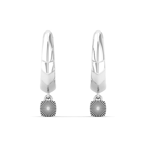 Nova Halo Dangle Huggie Earrings in 9KT Gold