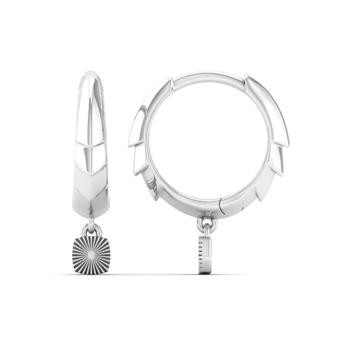 Nova Halo Dangle Huggie Earrings in 9KT Gold