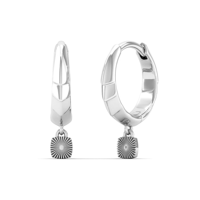 Nova Halo Dangle Huggie 2nd Piercing Earrings in 9KT Gold