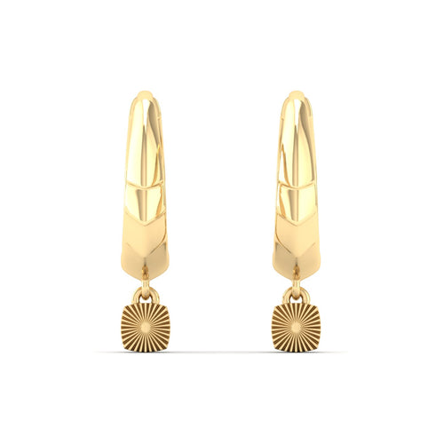 Nova Halo Dangle Huggie Earrings in 9KT Gold