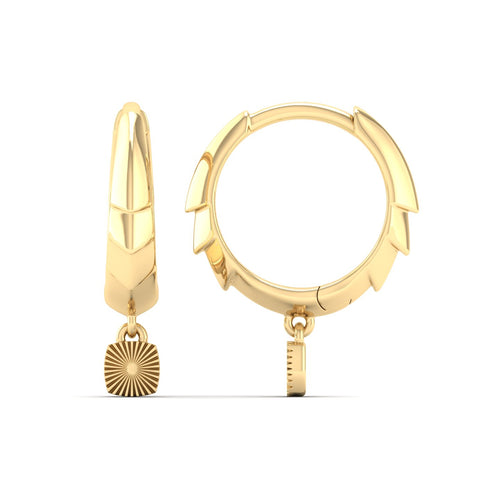 Nova Halo Dangle Huggie Earrings in 9KT Gold