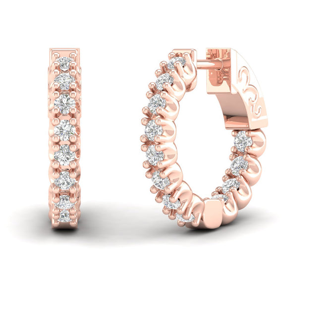 1 ctw Classic Round Inside Out Diamond Hoop