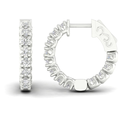 1 ctw Classic Round Inside Out Lab Grown Diamond Hoop
