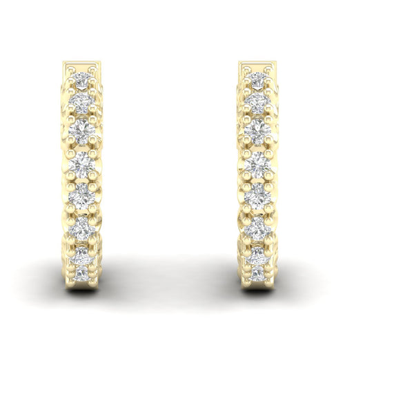 1 ctw Classic Round Inside Out Diamond Hoop