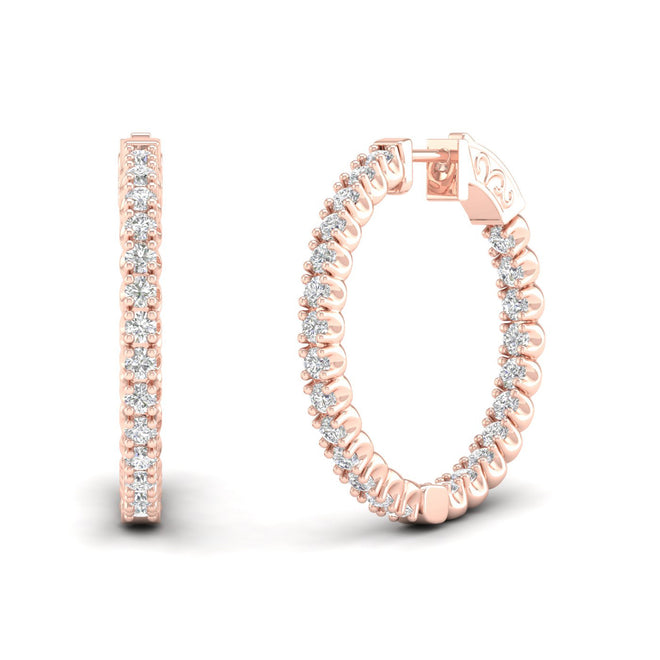 2 ctw Classic Round Inside Out Diamond Hoop