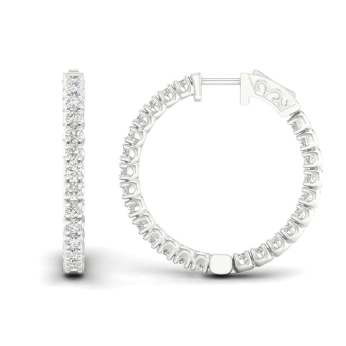 2 ctw Classic Round Inside Out Lab Grown Diamond Hoop