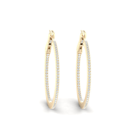 3/8 Ctw Petite Round Hoops