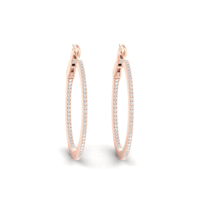3/8 Ctw Petite Round Hoops