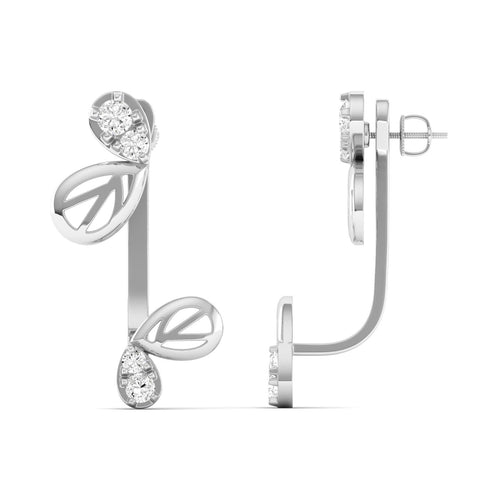 Lab Grown Diamond Butterfly Wings Stud Earrings 9k Solid Gold