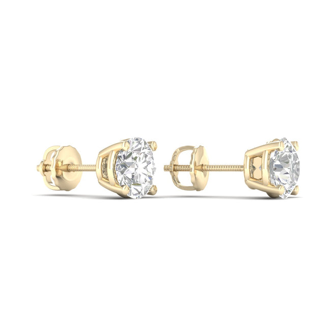1 1/2 ctw Classic Round Solitaire Ear Stud