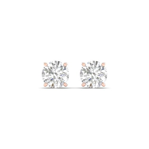 2 ctw Classic Round Lab Grown Solitaire Ear Stud