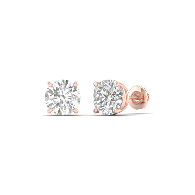 2 ctw Classic Round Solitaire Ear Stud