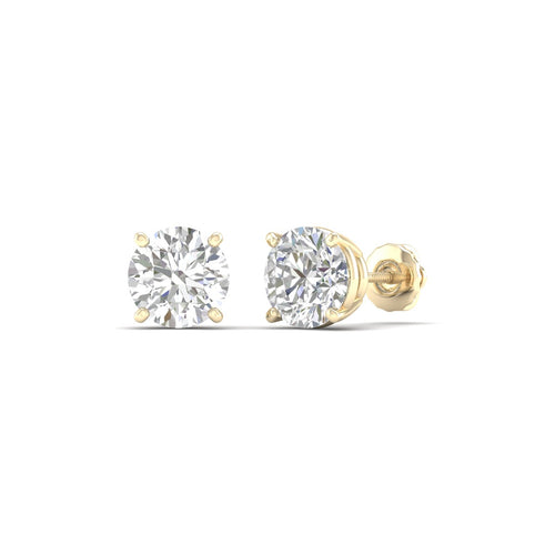 2 ctw Classic Round Lab Grown Solitaire Ear Stud