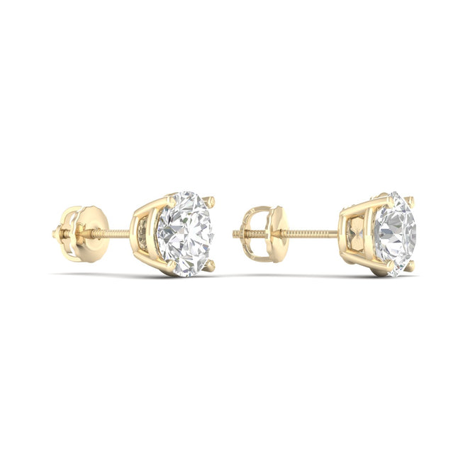 2 ctw Classic Round Solitaire Ear Stud