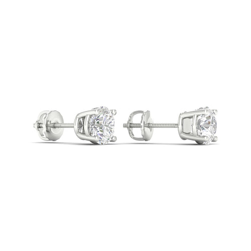 1 ctw Classic Round Lab Grown Solitaire Ear Stud