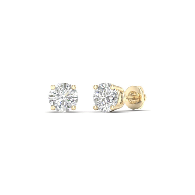 1 ctw Classic Round Solitaire Ear Stud