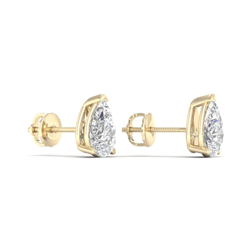 1 1/2 ctw Classic Pear Lab Grown Solitaire Ear Stud