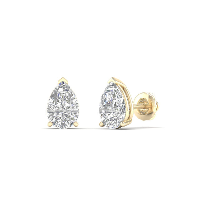 1 1/2 ctw Classic Pear Solitaire Ear Stud