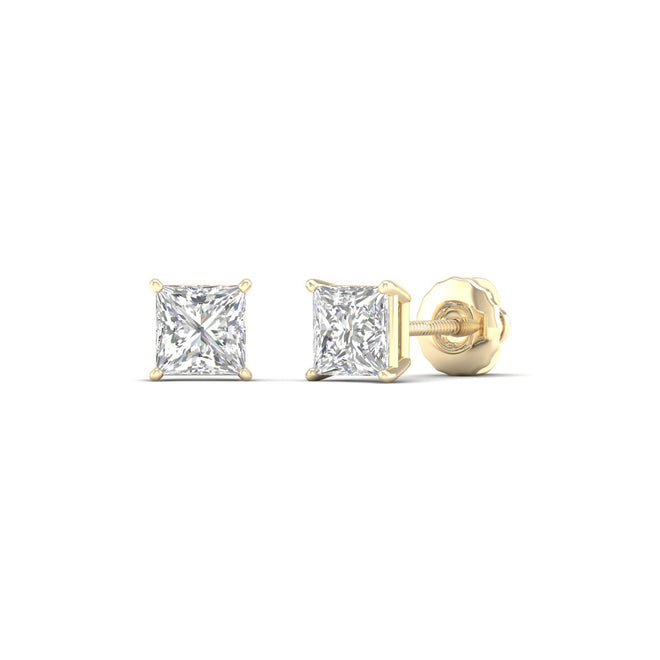 1/2 ctw Classic Princess Solitaire Ear Stud