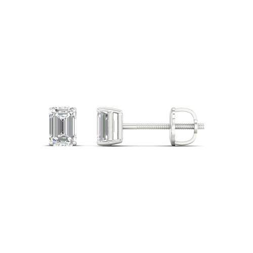 1/2 ctw Classic Emerald Lab Grown Solitaire Ear Stud