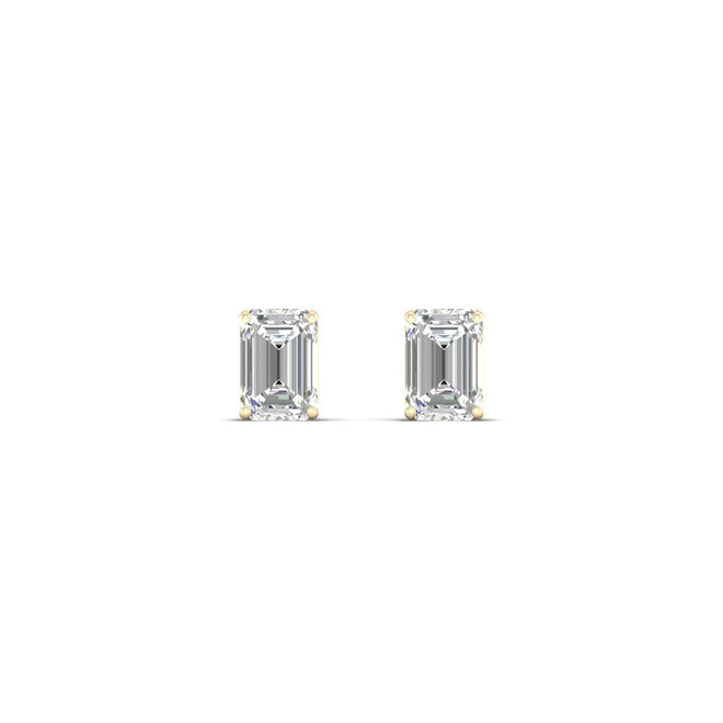 1/2 ctw Classic Emerald Solitaire Ear Stud