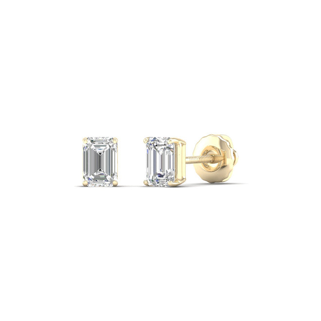 1/2 ctw Classic Emerald Solitaire Ear Stud