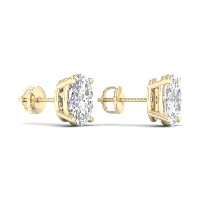 3 Ctw Classic Oval Solitaire Ear Stud